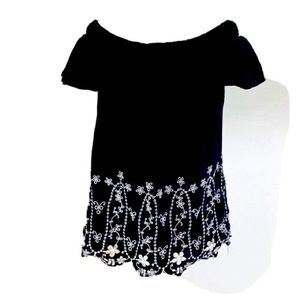 Old Navy Embroidered Off the Shoulder Top